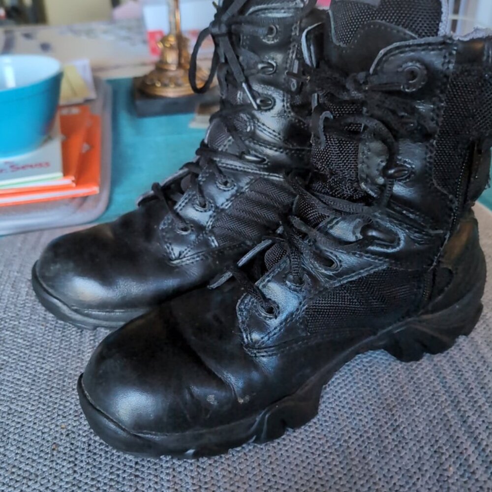Bates Mens Leather Boots With Side Zipper E02788 Size 9